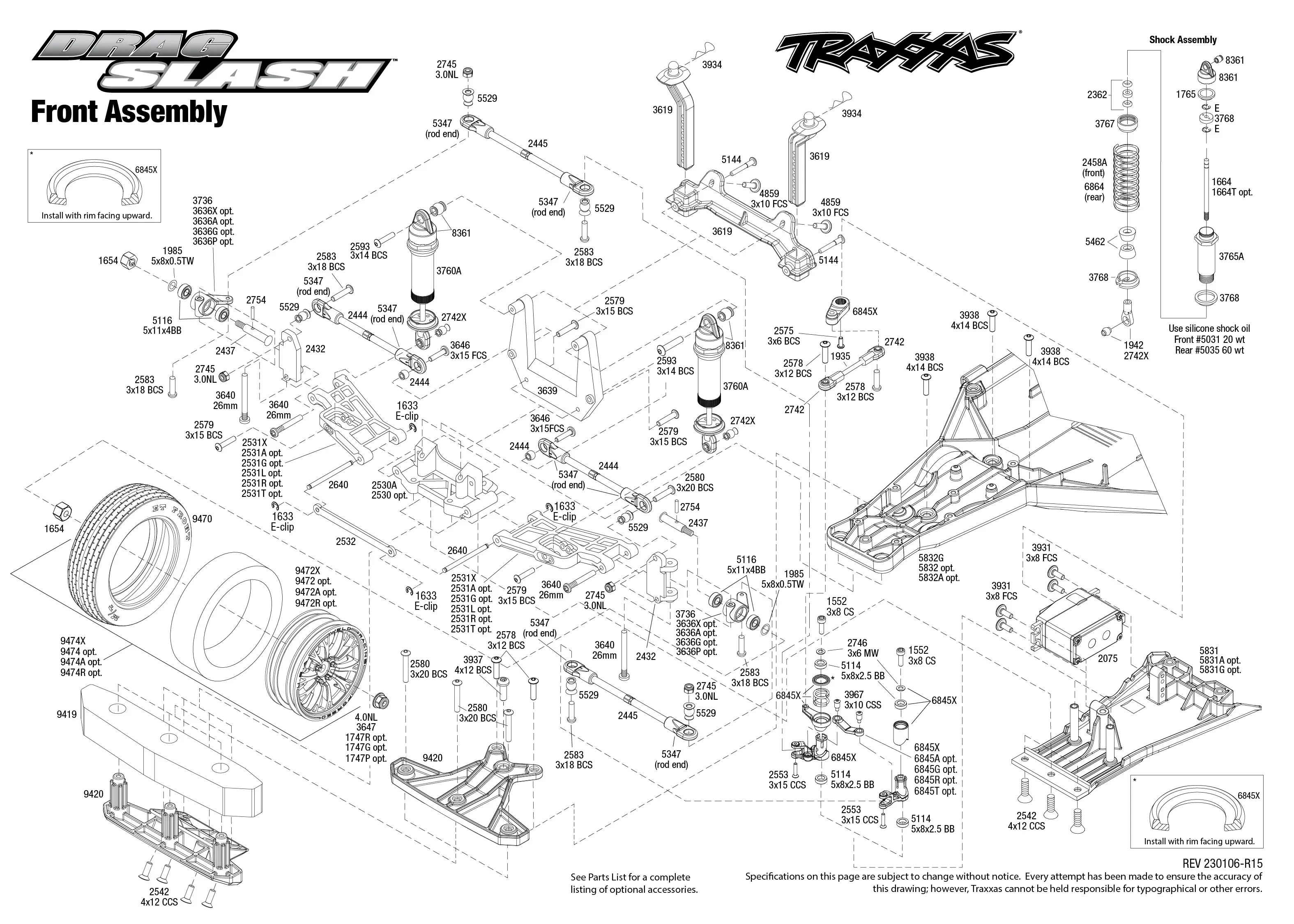 Traxxas slash sales 4x4 front assembly